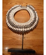v619-7 Gorgeous Papua New Guinea Brown white olive Shell 16&quot; Necklace wi... - £483.22 GBP
