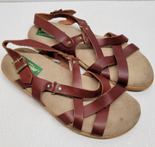 Vintage Beachcomber Leather Sandals Made In Italy Women&#39;s Size 8D (Wide) - £30.41 GBP