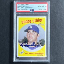 2008 Topps Heritage #9 Andre Ethier Signed Card AUTO 10 PSA Slabbed Dodgers - £62.84 GBP