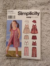 Simplicity Sewing Pattern 5540 Dress Top Pants Shorts Girls Sizes 3-8 Uncut - £7.47 GBP