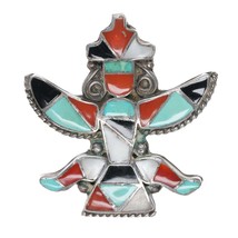 c1960 Zuni Knifewing pin sterling channel inlay - £131.63 GBP