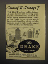 1955 The Drake Hotel Ad - Coming to Chicago? - £14.57 GBP