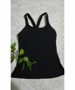 Women&#39;s black Lululemon racerback tank top size 6 active top - $25.49 CAD
