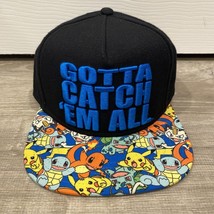 Pokemon One Size Snapback Gotta Catch Em All Black Blue Hat Pikachu Squi... - $23.77