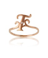 Sterling Silver 1 Micron Gold-plating Single CZ &quot;T&quot; Ring - $77.42 CAD