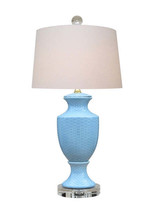 Ice Blue Porcelain Vase Lamp 24&quot; - £245.87 GBP