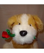 Puppy Dog Valentine Rose Heart 17&quot; Stuffed Animal Plush Best Made Toys L... - £19.58 GBP