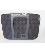 PORTABLE LAPTOP SLEEVE CASE W/ZIPPER 13&quot; TO 15&quot; BLACK TUFTED BY TAGALONG... - $17.49 CAD