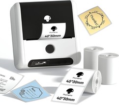 Memoqueen Label Maker - Bluetooth Thermal Label Printer With 3 Roll, White - $43.97