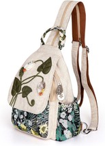 Girl&#39;s Convertible Sling Bag Hand Craft Artisan Purse Beautiful Canvas Premium C - £83.43 GBP