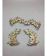 4 Vintage Flowers Brass Flower Drawer Door Pulls - $741.72 MXN