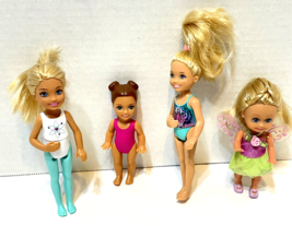 Mattel Barbie Dolls 2 Chelsea Dolls Friend of Barbie Gymnast Fairy Doll Lot 4 - £12.94 GBP