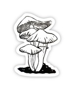 Mushrooms Nature Vinyl Sticker Black and White - $72.64 MXN