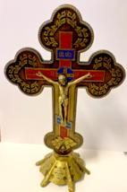 Standing Antique Gold 8&quot;  Crucifix, New #AB-208 - $24.74