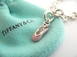 Tiffany &amp; Co Bracelet Diamond Pink Enamel Ballet Slipper Shoe Bangle Silver Gift - £637.88 GBP