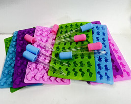 Lot 8 Droppers 8 Moulds Dinosaur Gummy Bear Silicone Mold Dino Chocolate... - $465.81 MXN
