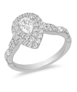 Enchanted Disney Ariel, 1.5 TCW Pear And Round Cut  Diamond Engagement Ring - $176.75 CAD
