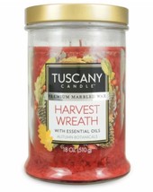 Tuscany Jar  Candle, Harvest Wreath With Essential Oils, Limited Edition, 18 Oz. - £15.94 GBP