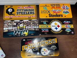 Lot of 5 Pittsburgh Steelers license plates NFL  Superbowl champs - $45.00