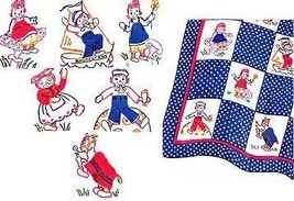 Raggedy Ann with Andy + Belinda 1943 Quilt Pattern transfer - £4.70 GBP