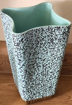 Shawnee Pottery Vase, Lava Confetti Texture Aqua 8&quot; Atomic MCM USA - £17.66 GBP