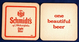 15 Schmidts of Philadelphia Light Beer Coasters One Beautiful Beer Red S... - £5.88 GBP