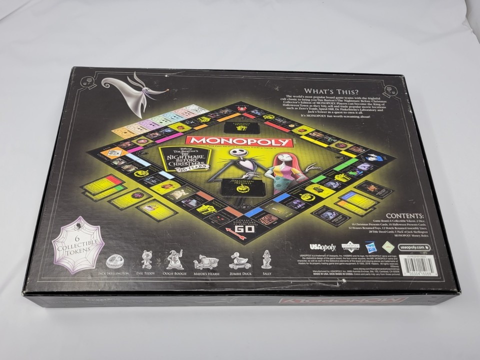 Monopoly: Disney Tim Burton's The Nightmare Before Christmas Edition COMPLETE Item image 2