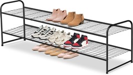 Aooda Long 2 Tier Shoe Rack For Closet Metal Wide Stackable Shoe Storage... - $672.08 MXN