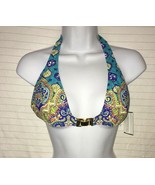 Trina Turk Corsica Halter Top Bikini Swim Turquoise US SZ 8 New $88 - $36.05 CAD