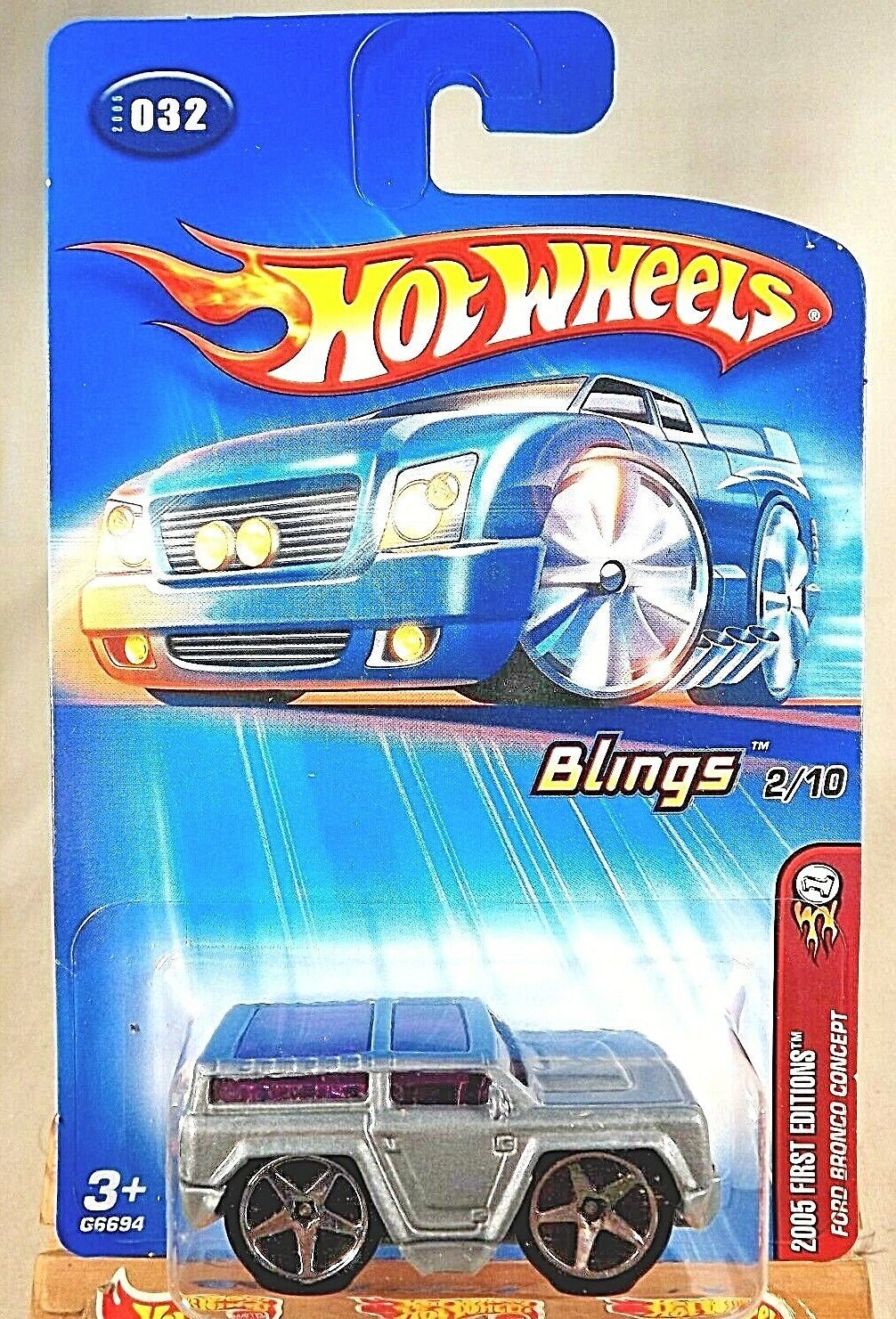 2005 Hot Wheels #32 First Editions Blings 2/10 FORD BRONCO CONCEPT Gray w5 Spoke