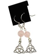 Triquetra and Rose Quartz Earrings! - $145.17 MXN