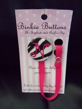 Binkie Buttons Initial &quot;N&quot; Multi-Color Pacifier Clip NEW - £12.05 GBP