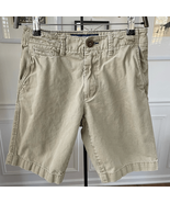 American Eagle Cotton Khaki Flat Front Shorts 26 x 9” - $18.00