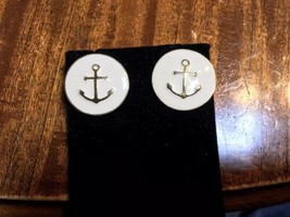 Gold Tone Nautical Anchor Earrings. Made In The USA - £11.84 GBP