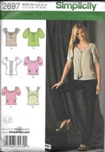 Simplicity #2697 Misses Top w Collar Sleeve Variations Boho Peasant - Size 4-12 - $9.90