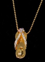 Flip Flop Crystal and Gold  Pendent Necklace - $6.95