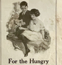 1923 Quaker Oats Puffed Rice Wheat Advertisement For the Hungry 12 x 5.5&quot; - £11.81 GBP