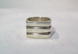 Vintage Heavy Mexico? 925 Sterling Silver Wide Ring Size 9 K1554 - $87.12
