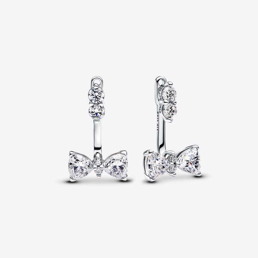 925 Sterling silver Sparkling Bow Drop Earrings  293543C01