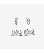 925 Sterling silver Sparkling Bow Drop Earrings  293543C01 - $26.89 CAD