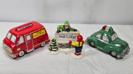 Vtg Department 56 Snow Village Kids Decorating Sign Book Mobile &amp; Pizza Car - $19.95