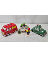Vtg Department 56 Snow Village Kids Decorating Sign Book Mobile &amp; Pizza Car - $375.22 MXN
