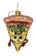 You Wanna Pizza Me Funny Pizza Slice Glass Christmas Ornament - £23.66 GBP