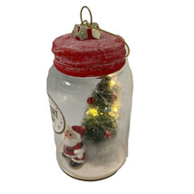 Silvestri Demdaco Santa Lighted Mason Jar Christmas Ornament 4 inch - £7.34 GBP