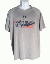UNDER ARMOUR Short Sleeve Loose COAST GUARD T-Shirt Gray Large - $8.90