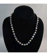 Tahitian Black Pearl Necklace Knotted Natural Baroque Peacock Pearls 8-9... - $148.50