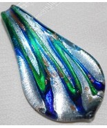 Green &amp; Turquoise Glass Spoon Pendant - £1.96 GBP
