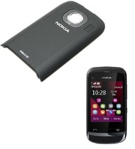 Back Door Gray Standard Battery Cover Housing Replacement For Nokia C2-02 - $7.88