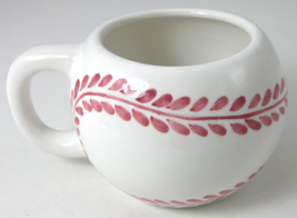 Baseball Softball Coffee Cup Mug from Lotus 1998 White Red Hand Painted ... - £9.41 GBP