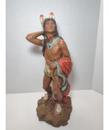 Vintage 1980 HOMCO Native American Indian “Brave” Statue Chalkware Figurine - $47.74 CAD